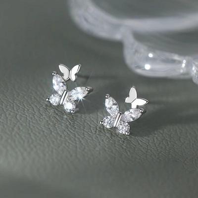 Sommerfugl Design 999 Sterling Sølv Øredobber - 2025 Trendy High-End Lett Luksus Dame Mote