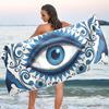Blaue Nazar-Strandtücher Übergröße, Schnelltrocknende Sandfreie Stranddecke Geeignet für Strand, Badezimmer, Pool, Sport 31×71 Zoll