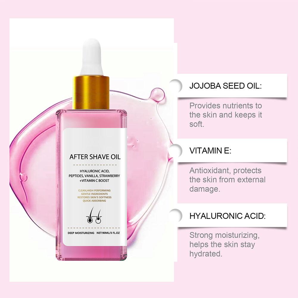 90ML 1/2/3PC Strawberry Vanilla Scent After Shave Oil Deeply Hydrate Intense Exfoliation Shaving Care Oil Relieves Dry Skin Care