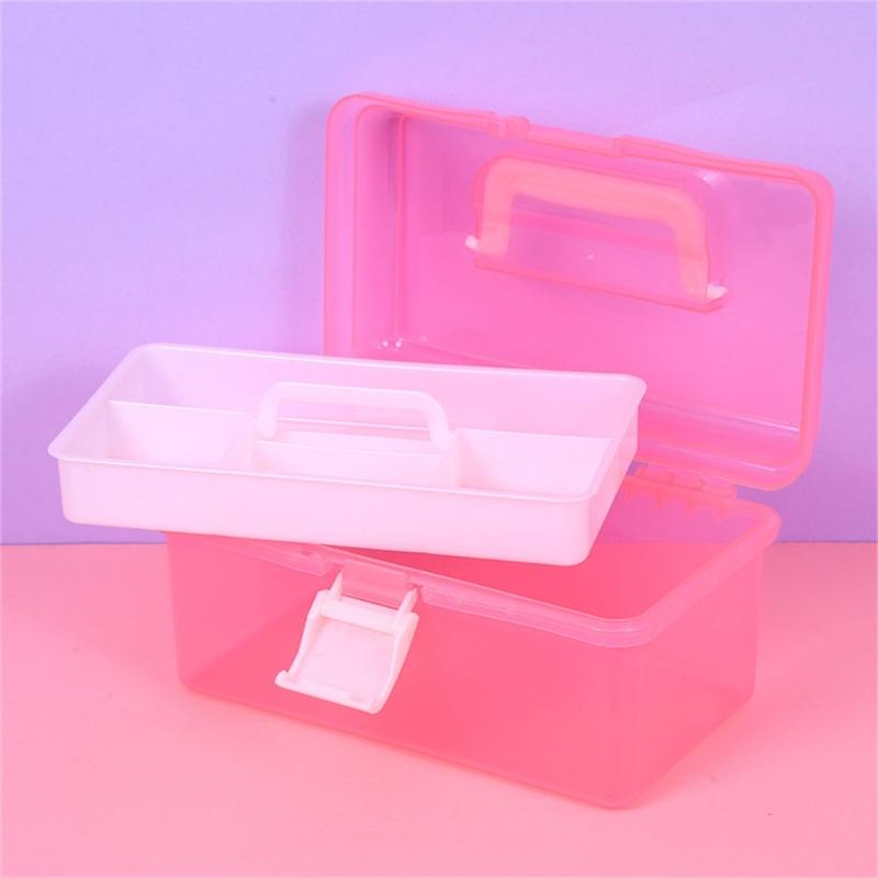 Plastic Storage Box with Tray Nail Art Organizer Toy Storing and Organising Case