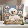 1Pc Bichon Frise Cushion Covers Chair Living Room Pillowcase Cozy Zipper Sofa Pillow Covers Bedroom Indoor H Ome Decor