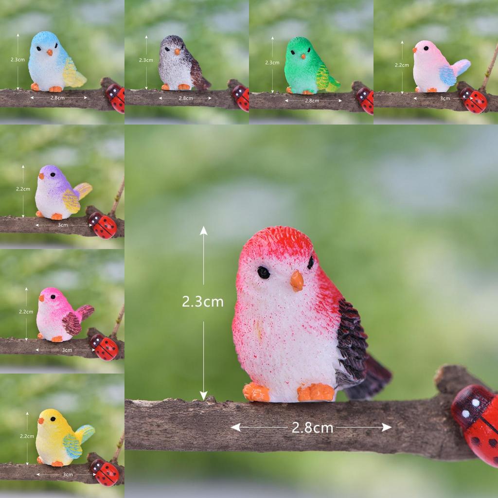 Charming Resin Bird Figurine For Moss Micro Landscape And Succulent Plant Display