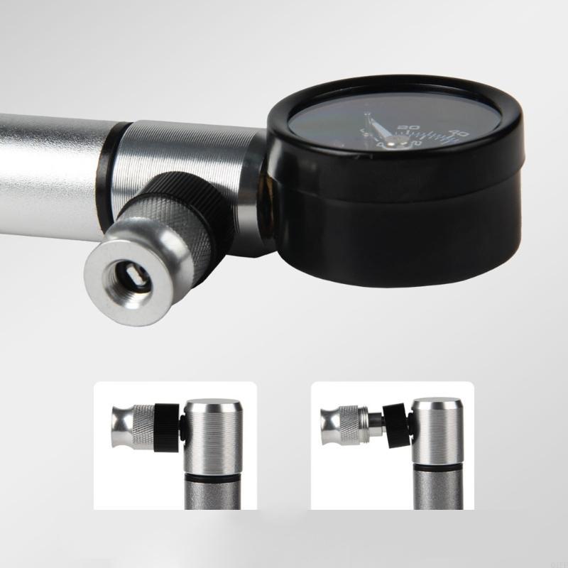 Portable Road Bike Bicycles Tyre Inflator with Gauge Light Weight Bike Tire Small Cycling Bike Air Inflator