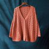 Sweaters Coat Cardigan for Women Winter Oversize Hollow-out Solid Color Loose Long Sleeve Knit Sweaters Coat
