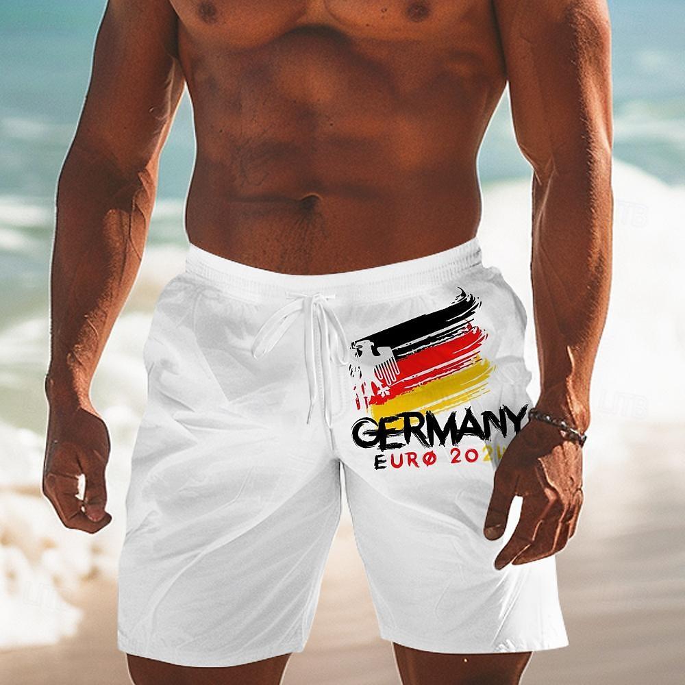 

Men s Eagle Germany European pattern Swim Trunks Swim Shorts Board Shorts Mid Waist Fashion Streetwear 3XL