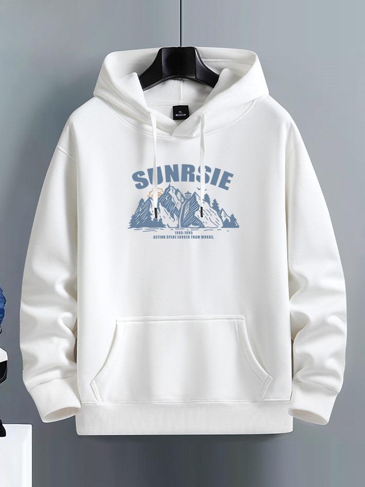 Men's Hooded Sweatshirt for Autumn and Winter, Loose Fit, Versatile, Fleece-lined and Thickened, Couple Style, Outdoor Casual Sportswear.