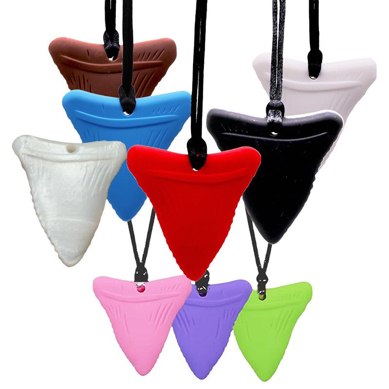 Denti di Squalo Baby Forma Dentiere Collana da Masticare in Silicone Per Autismo Mordersi Masticare Cura del Bambino Perline Senza BPA