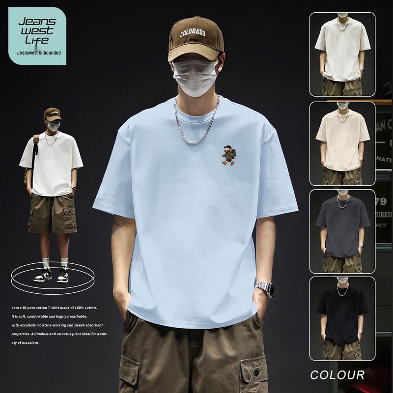 JEANSWEST LIFE Men s 2026 Pure Cotton Round Neck T-Shirt M