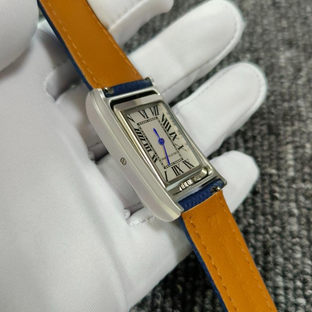 Relógio de Quartzo Quadrado Novo da Moda 2025 Specht & Söhne Dupla Face Relógios Masculinos Aço Inoxidável Cristal de Safira Reloj Hombre 24.5MM