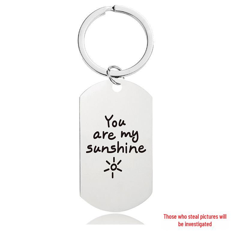 

Брелок-подвеска из нержавеющей стали с гравировкой в военном стиле — подарок на День святого Валентина для пар