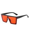 Oversized Flat Top Sunglasses Men Black Fashion Square One Piece Sun Glasses Vintage Retro Mirror Shades Women