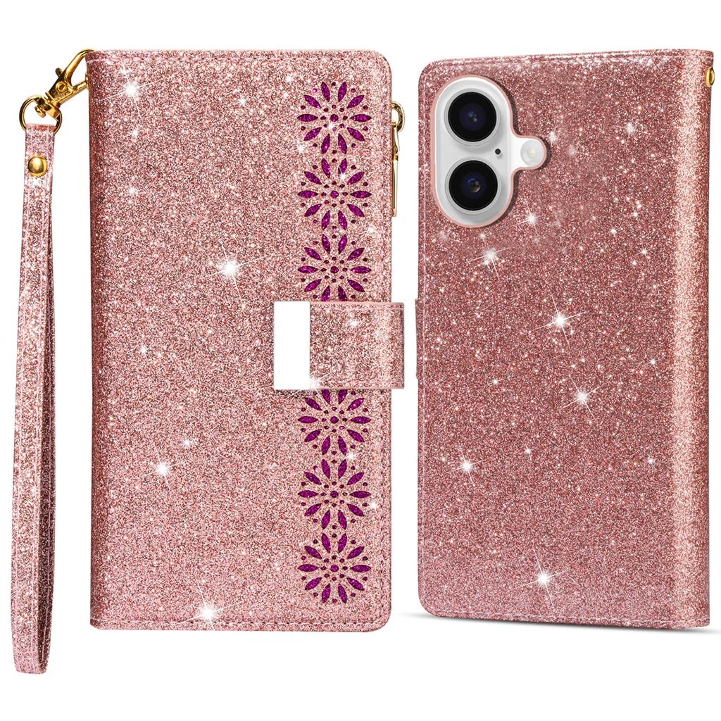 For iPhone 16 Plus Case Starry Sky Carving Leather Wallet Phone Cover