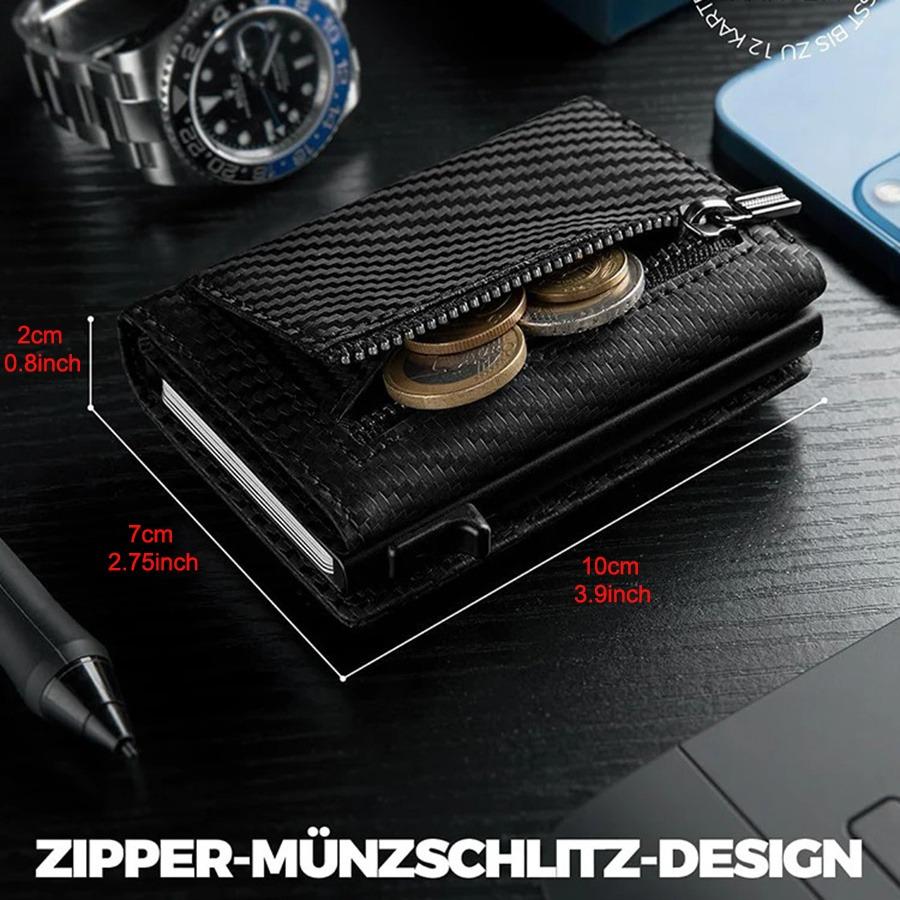 Slank lommebok med myntlomme Kredittkortlommebok Herre for Magnetisk lukking RFID-beskyttelse Herrelommebok