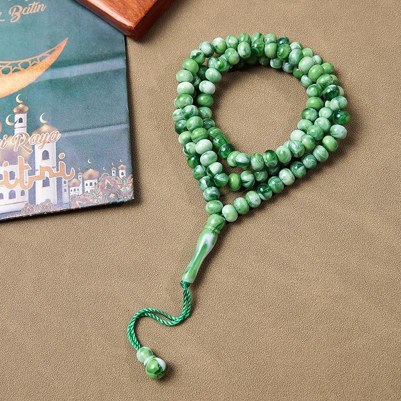 Arab Tasbih 99 Bead Rosary: Middle Eastern Muslim Prayer Beads Bracelet