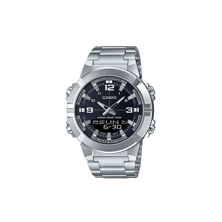 CASIO Men YOUTH Black Watch AMW-870D-1A AMW-870D-1A Silver Strap