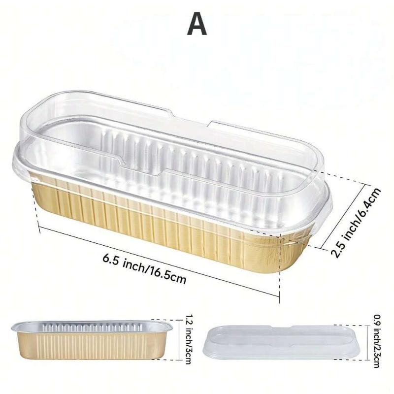 Mini Cake Pans with Lids Aluminum Foil Baking Cups Disposable Paper Cups Kitchen Brownie Pudding Dessert Muffin Cup Holders