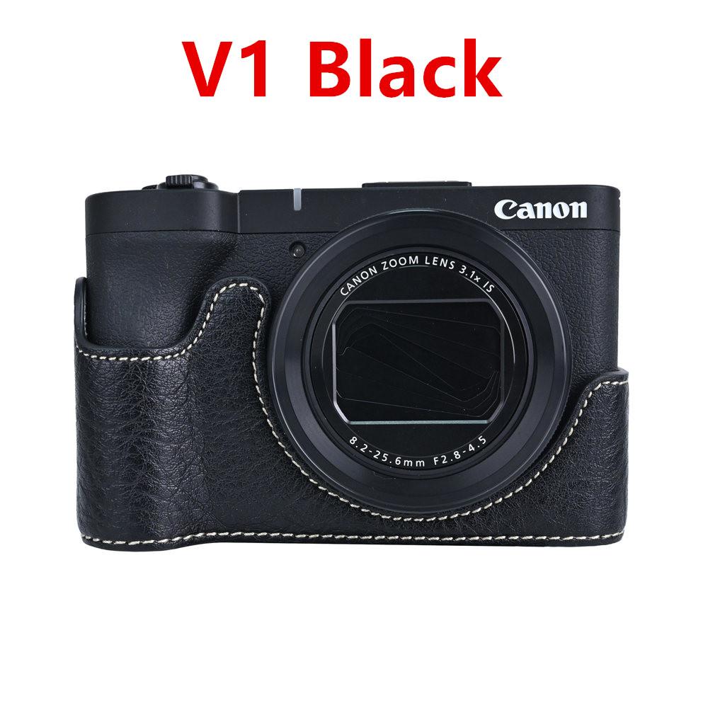 Camera Half Case for Canon EOS R50V R50 R10 200D 200DII PowerShot V1 SX70HS Bottom Battery Opening Cover PU Leather