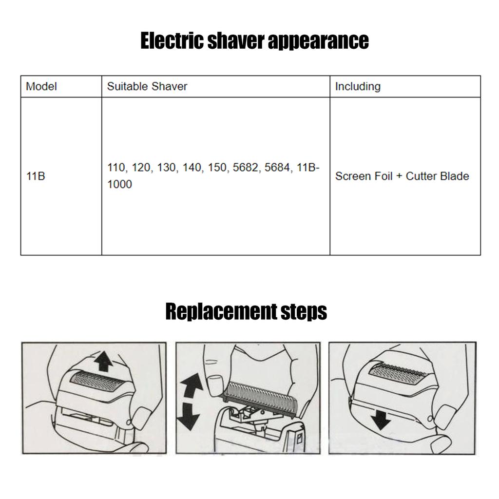 Electric Razor Screen Foil Cutter Blade 11B Fit for 110 120 130 140 150 5682 5684 11B?1000