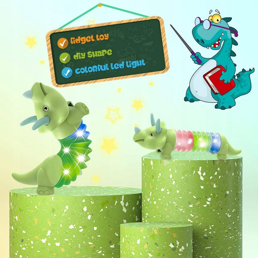 Sensory Caterpillar Dolphin Anti-Stress Pop Tube LED Luminous Toy