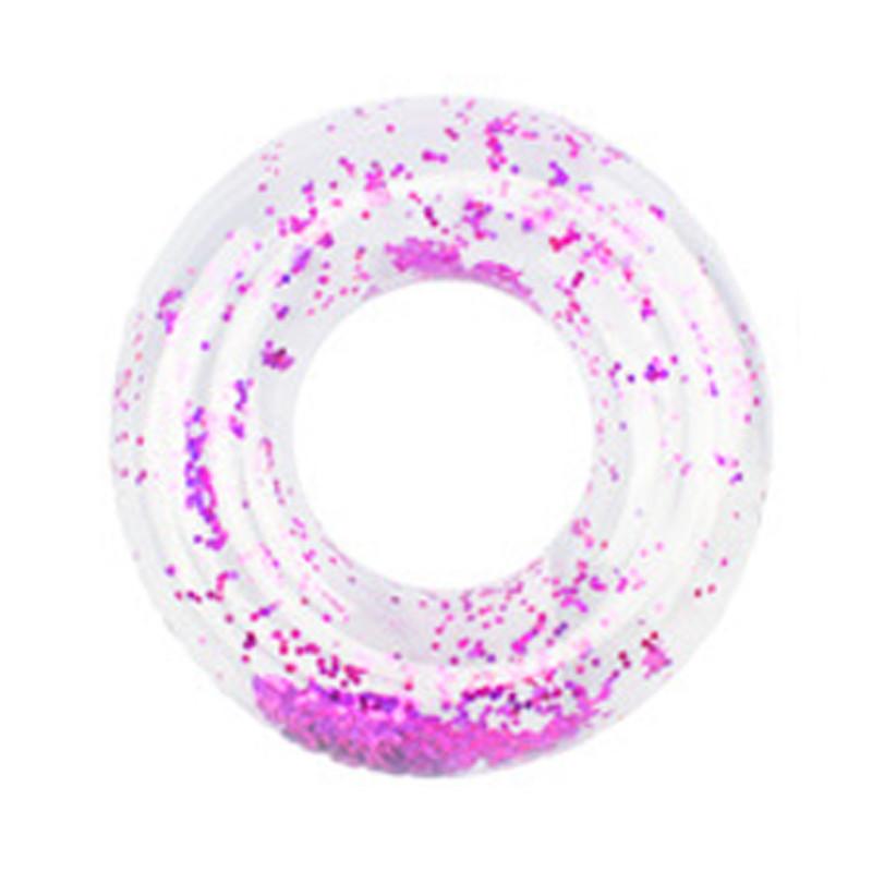 Transparent Glitter Inflatable Children's Swimming Ring 100cm Blue/gold/purple For Water Fun