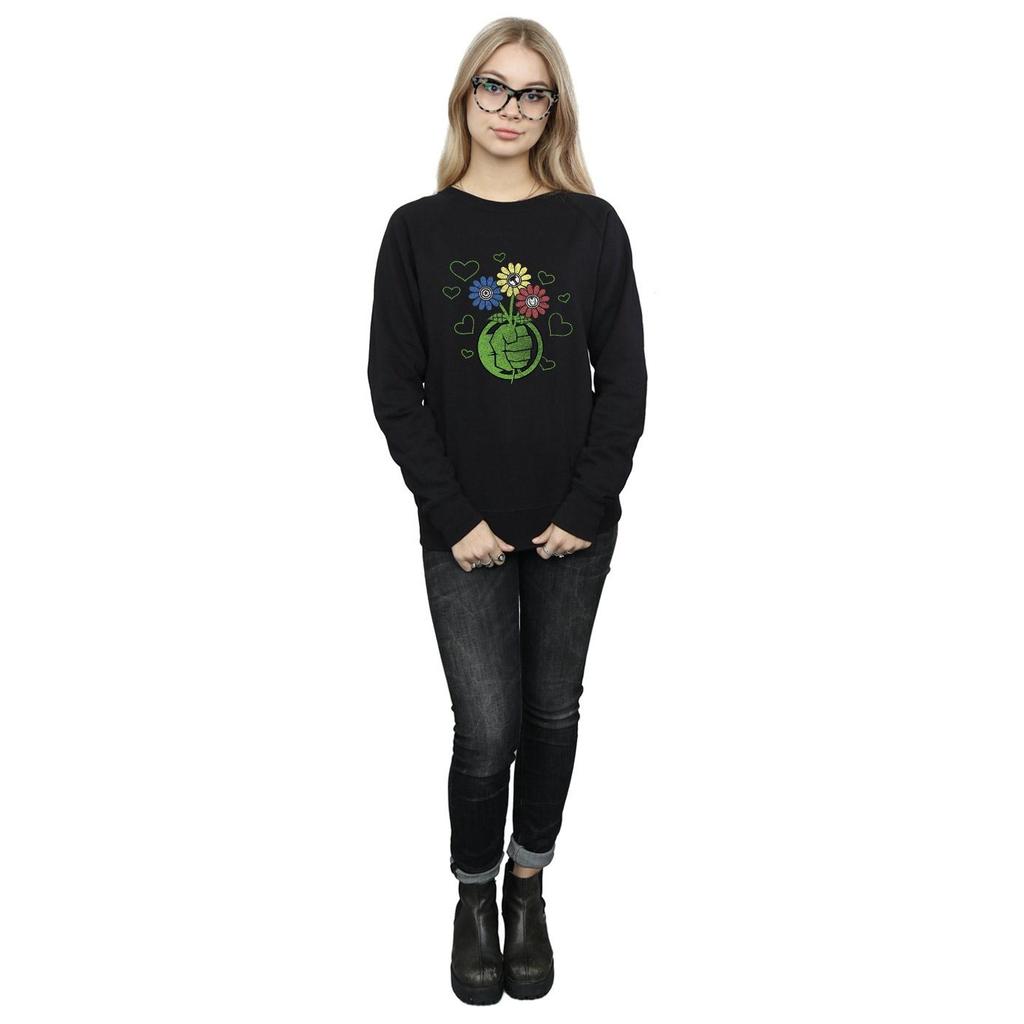 Marvel Womens/Ladies Hulk Flower Fist Sweatshirt