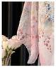 Elegant Japanese Chiffon Kimono Nightgown with Bow Embroidery