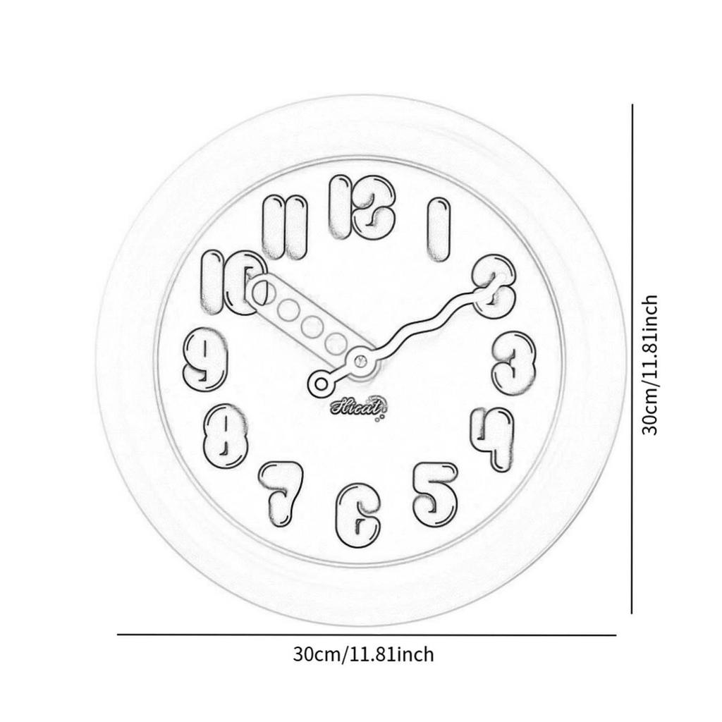 Nordic Wall Clock Art Clock Unique Round Mute Decorative Clocks Timepiece for Bedroom Dining Room Study Indoor Decoration