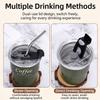 300Ml Coffee Cup With Straw Cover Portable Stainless Steel Anti Scalding Outdoor Camping Beer Mug