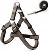 Dog Harness + Leash 120 Cm Adjustable Reflective Brown Size S Walk