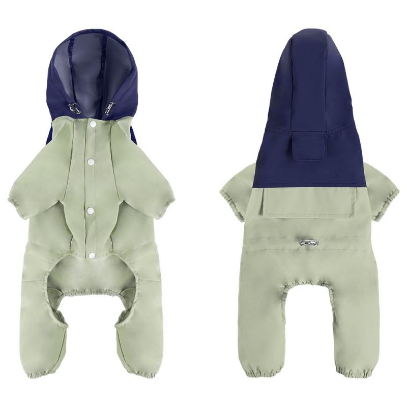 Waterproof Pet Raincoat Small To Medium Dogs Four-Legged All-Weather Outdoor Coat In Classic British Style