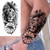 1 Sheet Death Skull Fake Folwer Skeleton Temporary Tattoos For Women Men Adults Evil Devil Tattoo Sticker Rose Peony Flora Leaf