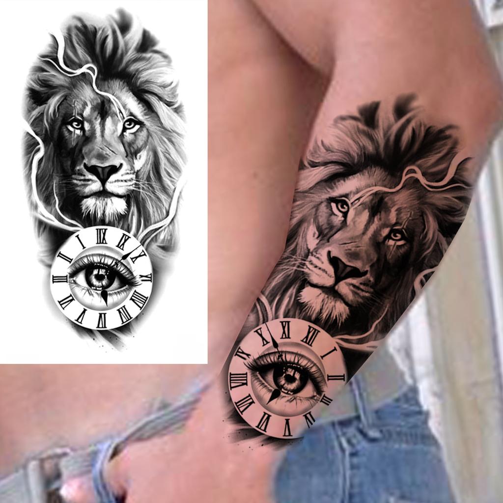 1 Sheet Death Skull Fake Folwer Skeleton Temporary Tattoos For Women Men Adults Evil Devil Tattoo Sticker Rose Peony Flora Leaf
