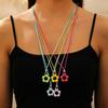 Retro Minimalist Fashion Free Knotting Flower Pendant Wax Thread Necklace Clavicle Chain
