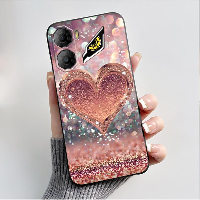 Custodia per Stampa per ZTE Nubia Neo 3 5G Fundas Capa Guscio Nero in Silicone Morbido Copertura ZTE Nubia Neo 3 GT Carina Custodia con Fiore e Cartone Animato
