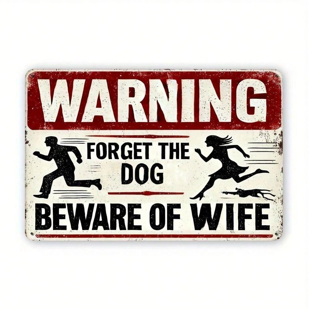

Metal Poster Wall Art, Funny Warning Sign for Home Bar Decor, Vintage Tin Sign