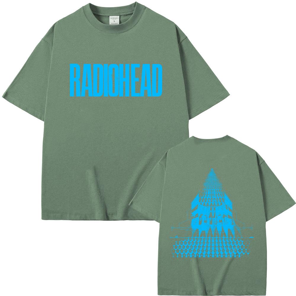 Radiohead Return To The Road European Tour T Shirts Men Women Hip Hop Rock Tshirt Mens Fashion Oversized Tshirts Streetwear