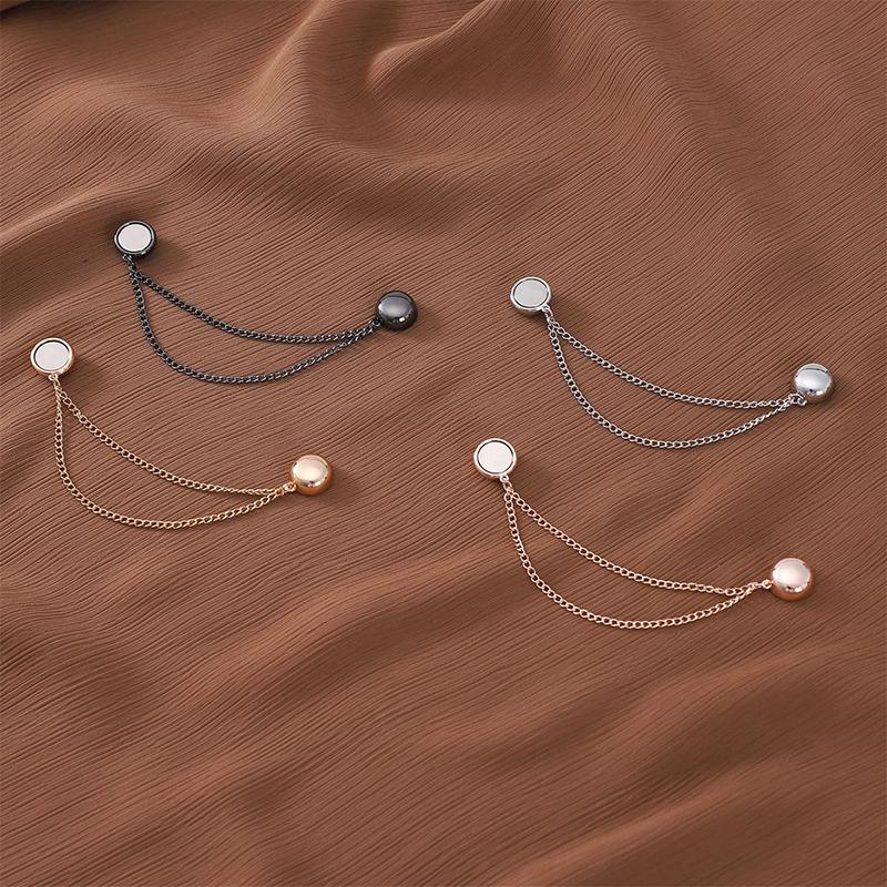 2 Stück Magnetischer Kleiderclip mit Kette Metallknöpfe Clip Wickeltücher Schal Hosenbeine Manschette Befestigung Magnet Kein Loch Stifte