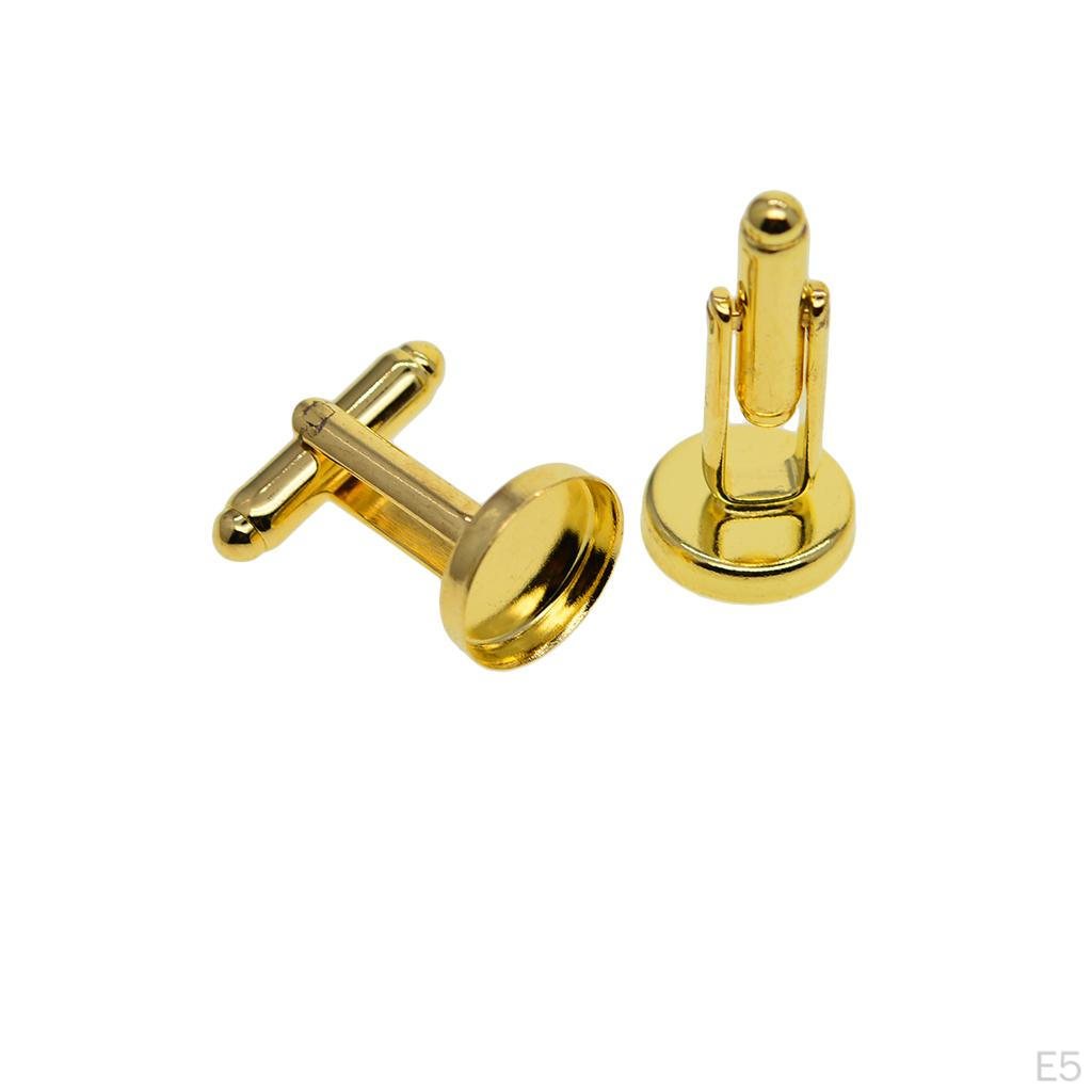 10 Cufflink Cabochons Setting Tray Glue Pad Round Bezel Fit 12mm