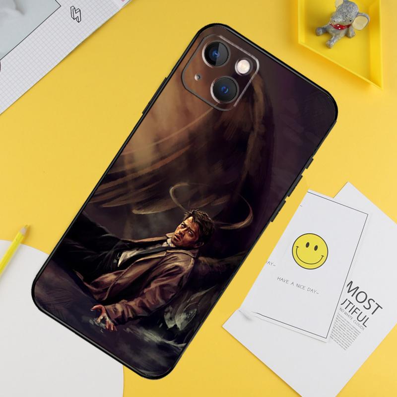 Supernatural Castiel Phone Case For iPhone 16 15 Pro Max 11 12 13 14 Pro Max Mini XR 16 15 Plus 16e Cover Shell