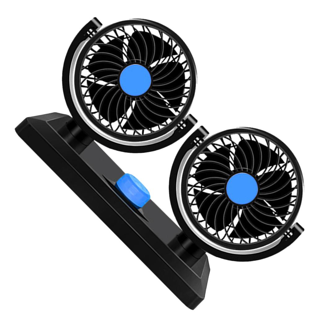 Doppelkopf USB-Ventilator für Armaturenbrett Auto ABS 360 Grad drehbarer tragbarer Fahrzeugkühlventilator für Wohnmobil