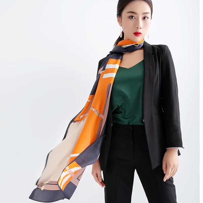 Hengyuanxiang 100% Mulberry Silk Long Scarf