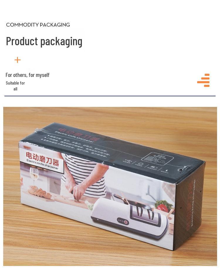 Electric Rechargeable Kitchen Knife Sharpener with Whetstone - Automatic and Fast