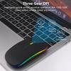 Souris de jeu Bluetooth colorée silencieuse à LED, accessoire pour ordinateur