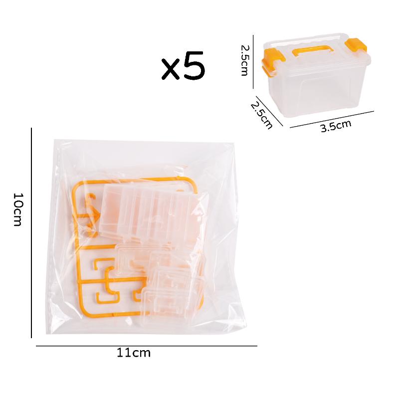 5Pcs Portable Organizer Case Dollhouse Transparent Plastic Storage Box Household Lightweight Storage Boxes A5