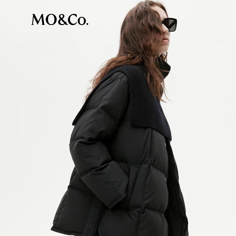 MO&Co. New Chinese Style Wool Shawl Duck Down Jacket with Belt