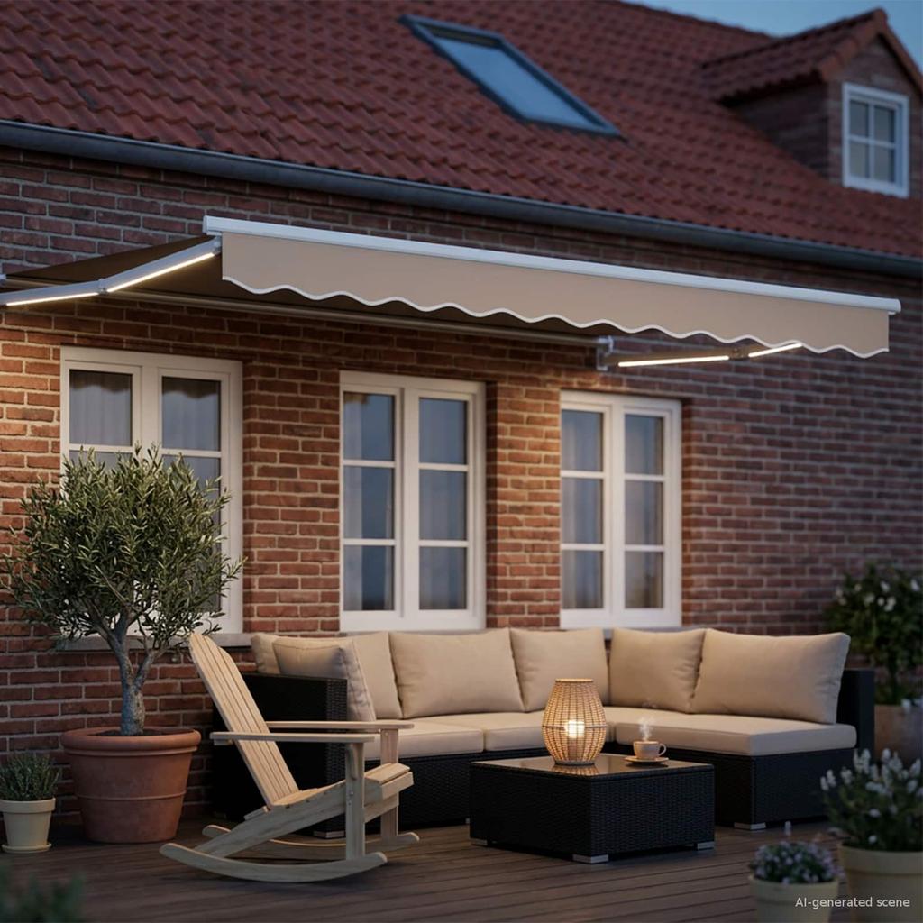 Electric Retractable Awning Beige 3.5 X 2 M