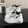 Tide Platform Sneakers Women Spring Autumn Round Toe Lace-up Comfort 8CM Thick Bottom Sport Shoe Black White Casual Shoe