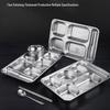 304 Stainless Steel 6-Compartment Divided Lunch Box Set