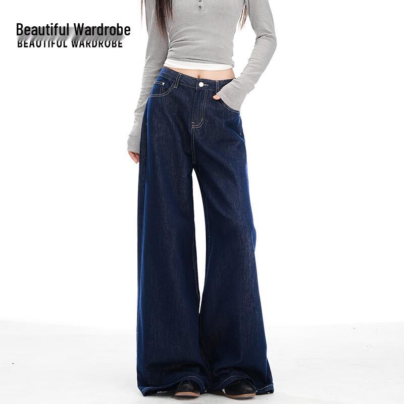 

BEAUTIFUL WARDROBE Women s Vintage High-Waist Wide-Leg Jeans S