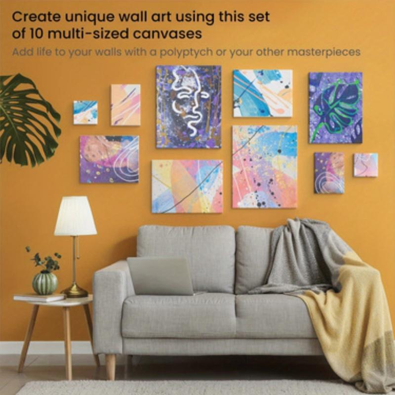 4pcs/set Canvas Boards for Painting 100% Cotton Acid Free Blank Canvas Panels for Oil Paint